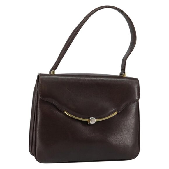 GUCCI Shoulder Bag Leather Brown Gold Auth fm4876 - Picture 1 of 16